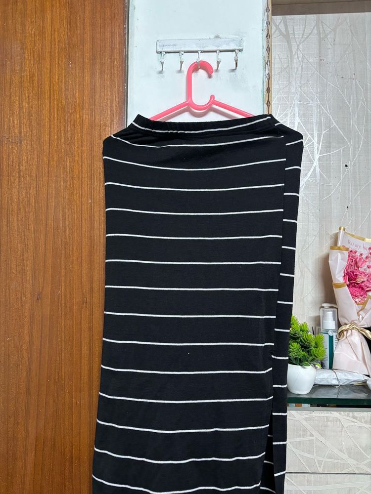 Striped Black &amp; White pencil Skirt
