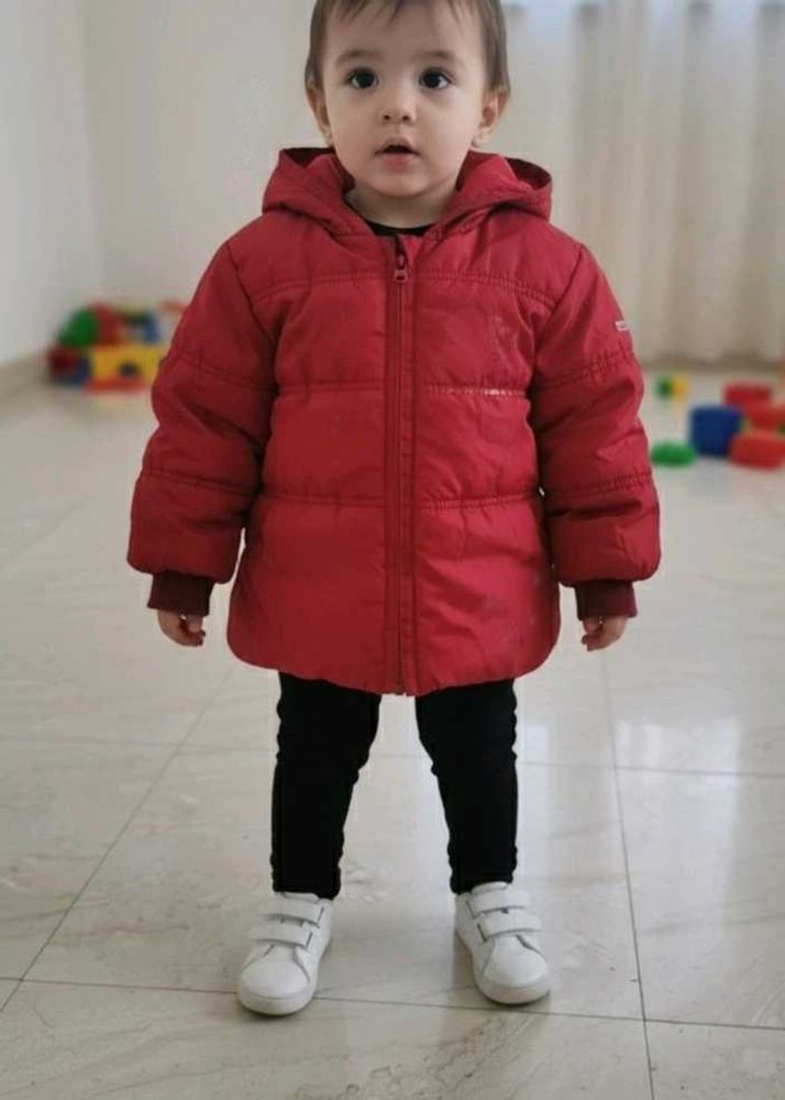 Red Hooded Padded Jacket