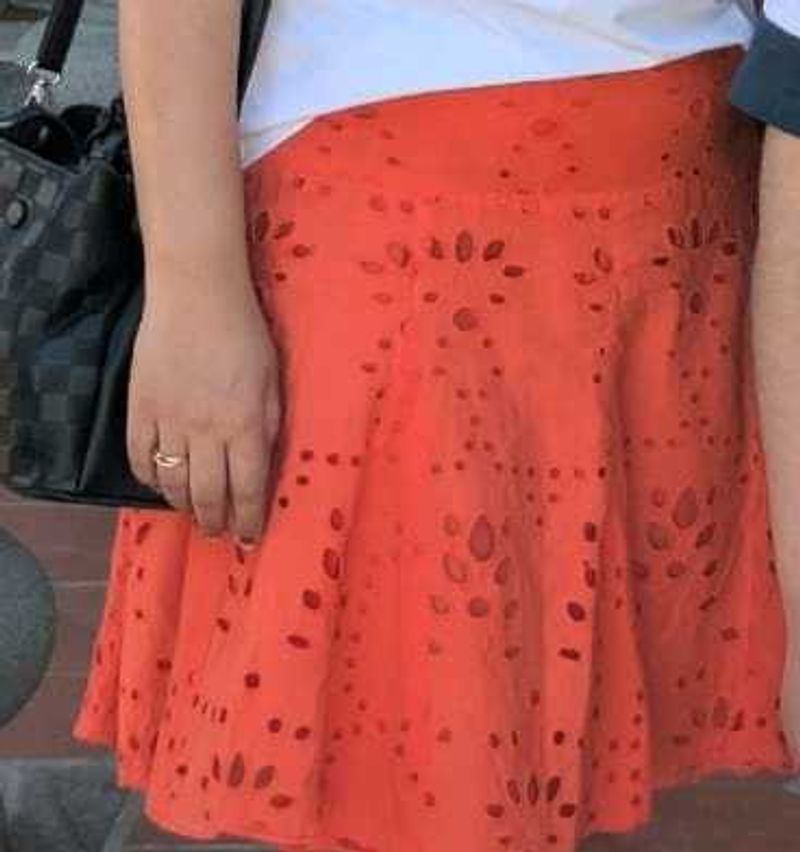 Orange Beautiful Knee Length Skirt