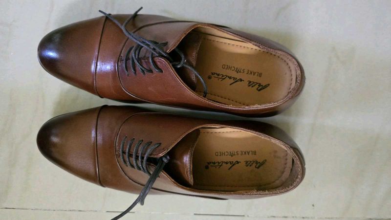 Men's Imported Brown Leather Oxford Shoes