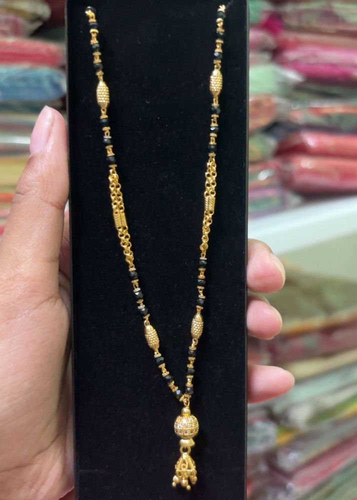 Gold Mangalsutra with Black Beads