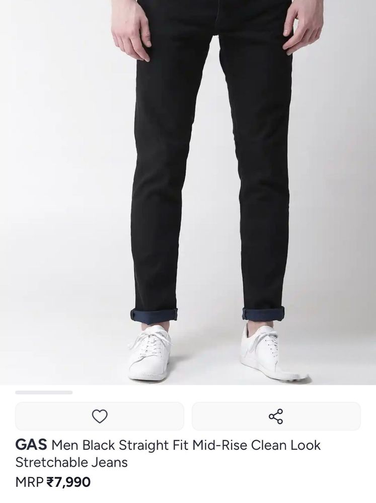 GAS Men Black Straight Fit Jeans