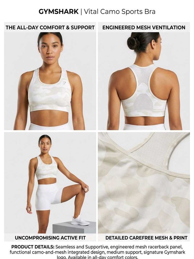 Gymshark Vital Camo Sports Bra
