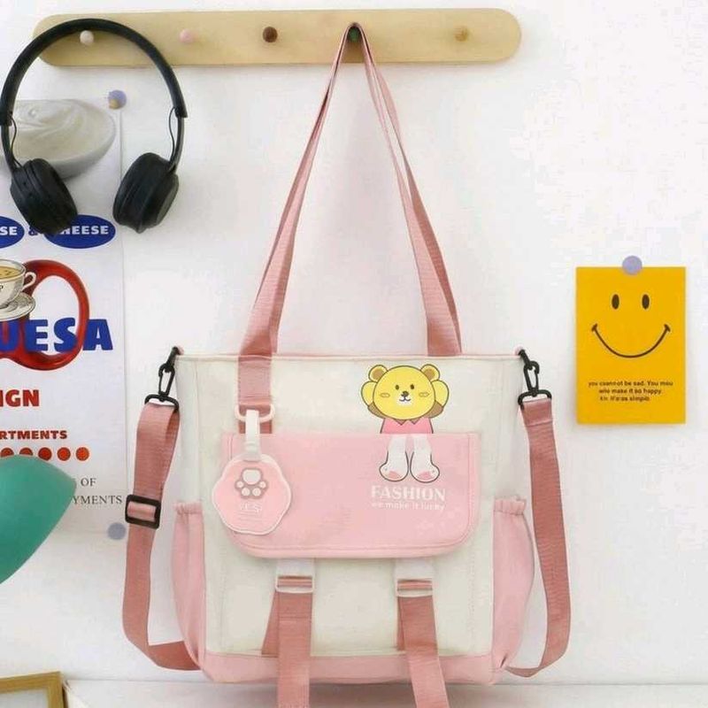Cute Bear Print TOTE Bag SLING  GOOD INDIAN QUALIT