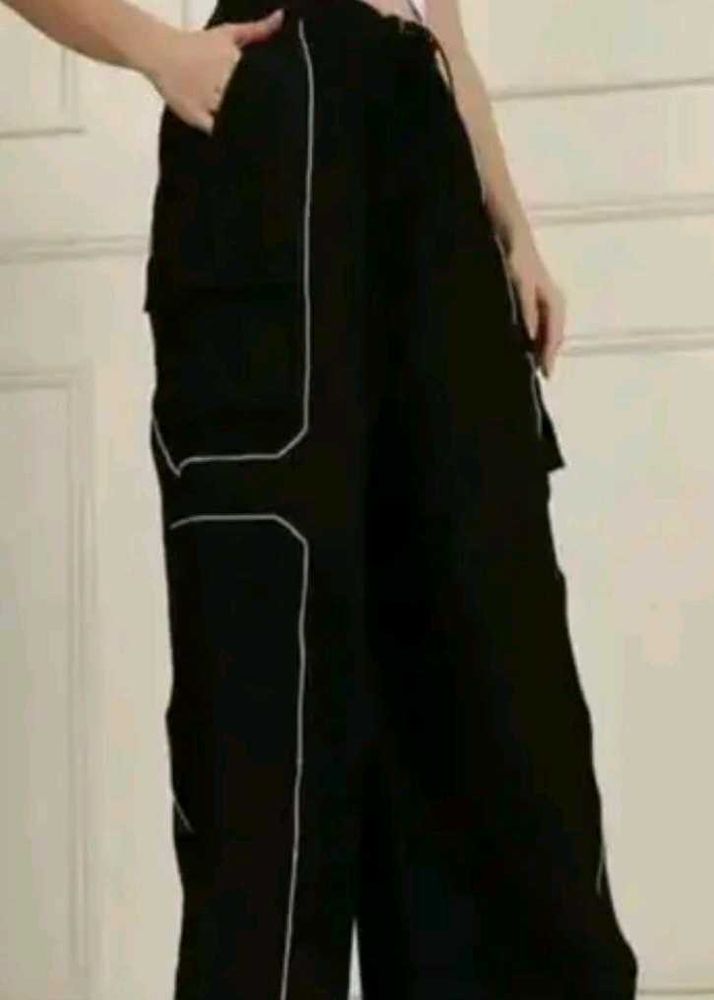 Black parachute trousers