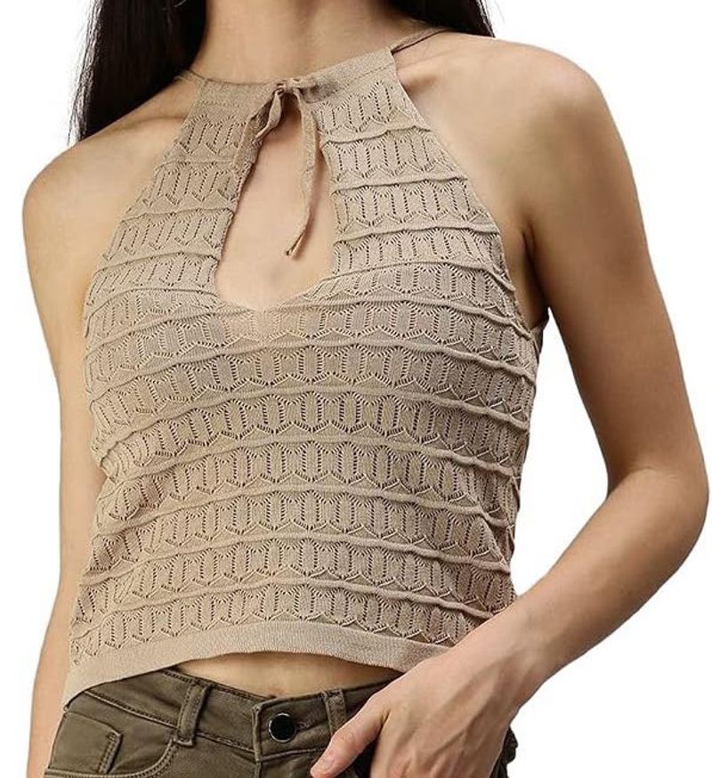 Chic Knit Halter Neck Top