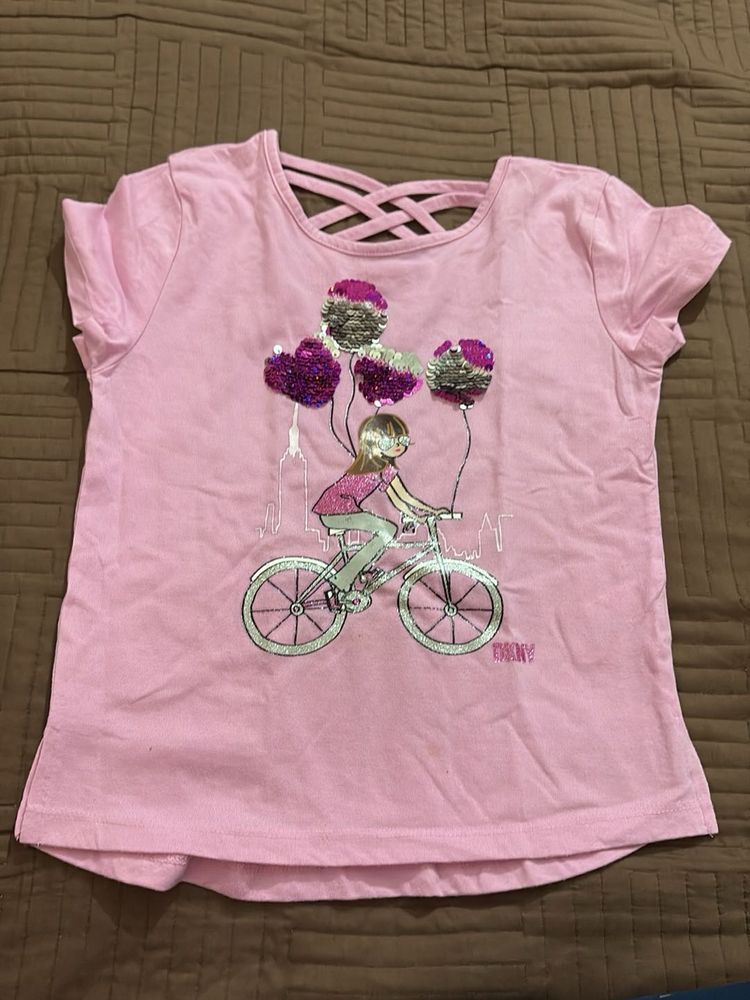 Cute Pink Sequin T-Shirt