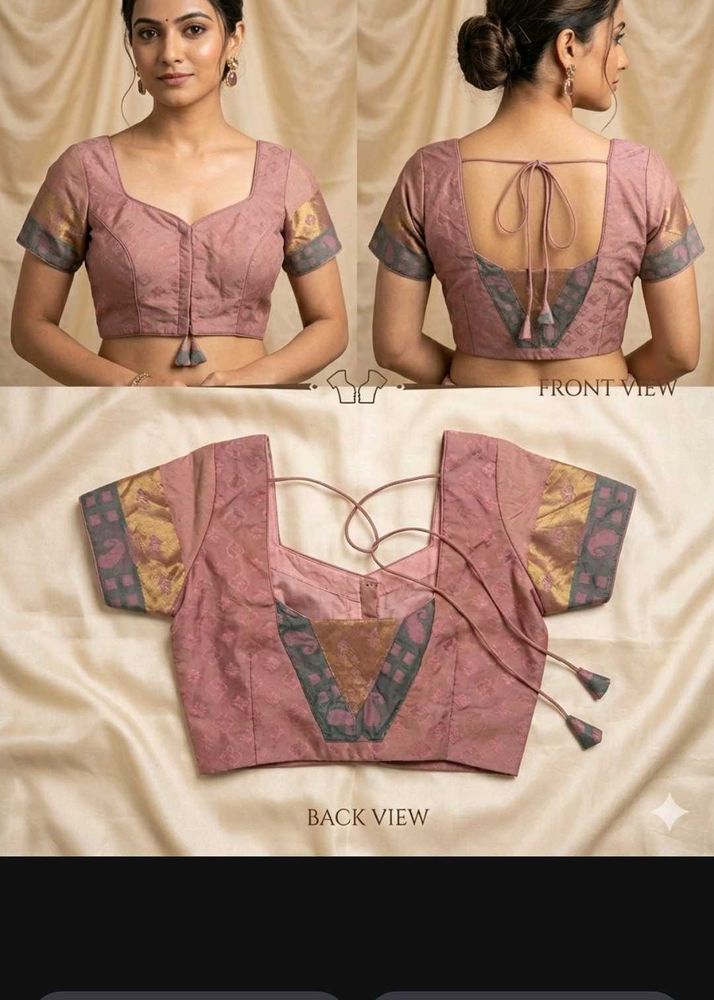 Elegant Pink Brocade Blouse