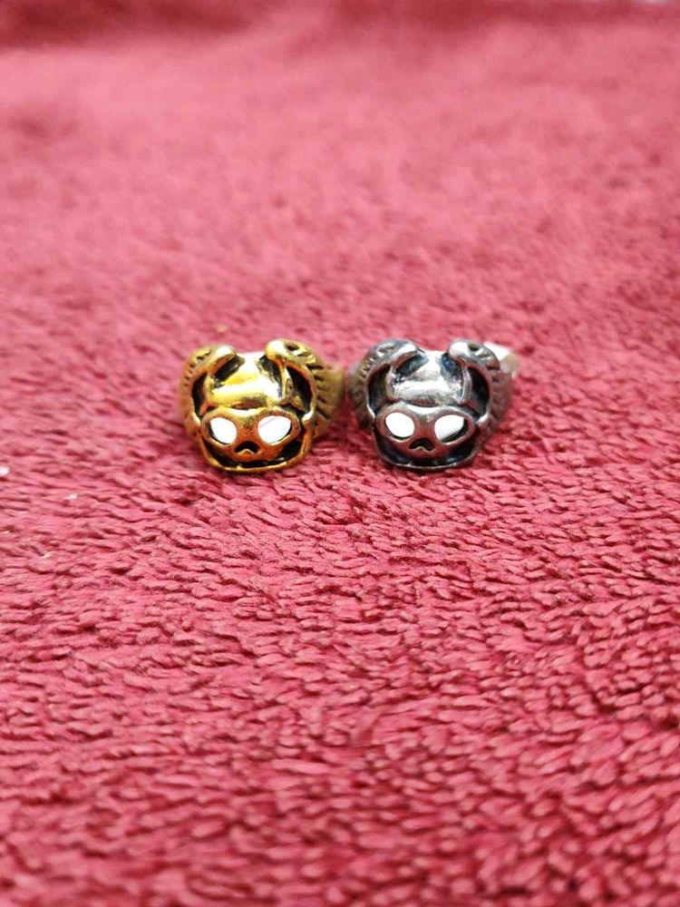Unique Pig Face Rings (Set of 2)