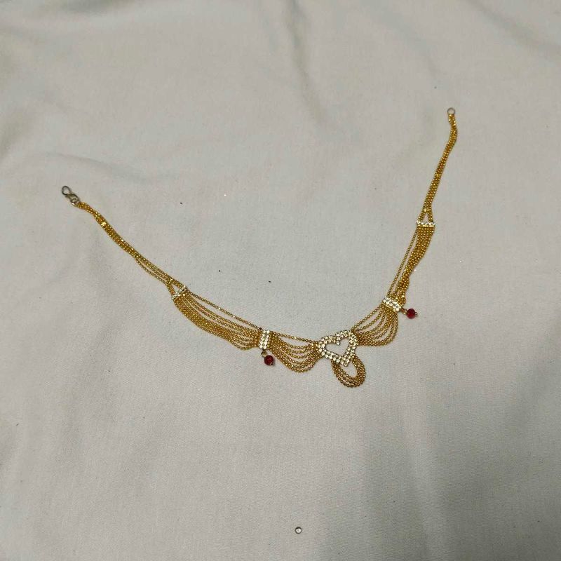Gold Chain Necklace with Heart Pendant