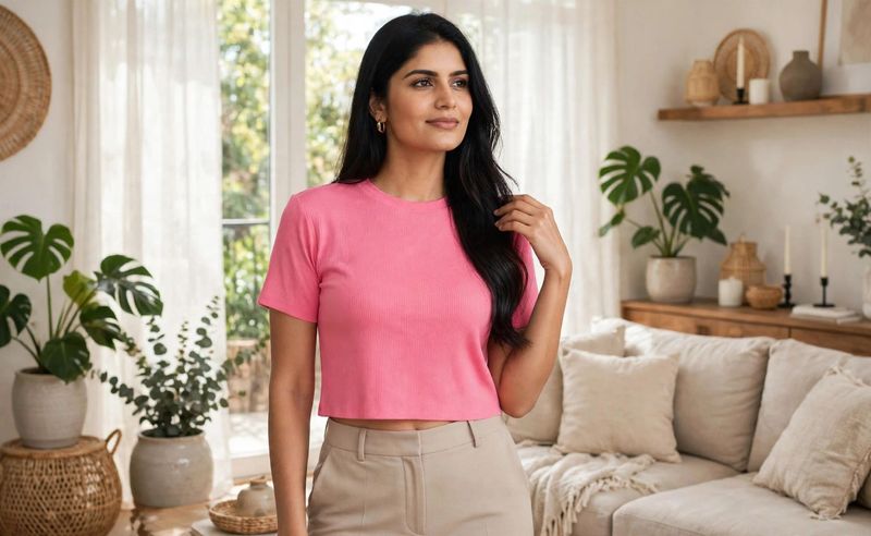 Pink Cropped T-Shirt