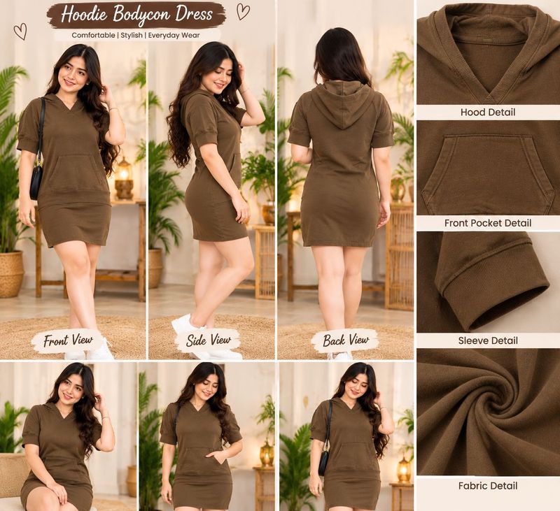 Stylish Hoodie Bodycon Dress