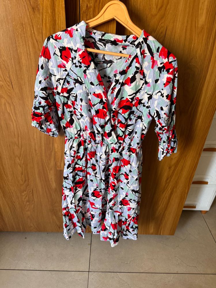 Vero Moda Vibrant Floral Print Wrap Dress