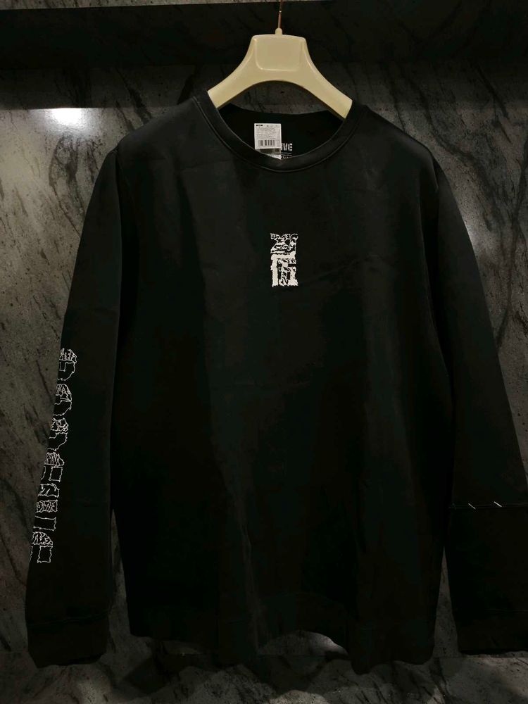 Black Graphic Print Long Sleeve T-Shirt
