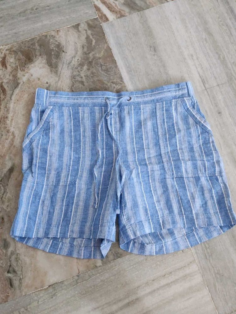 Striped Linen  Shorts