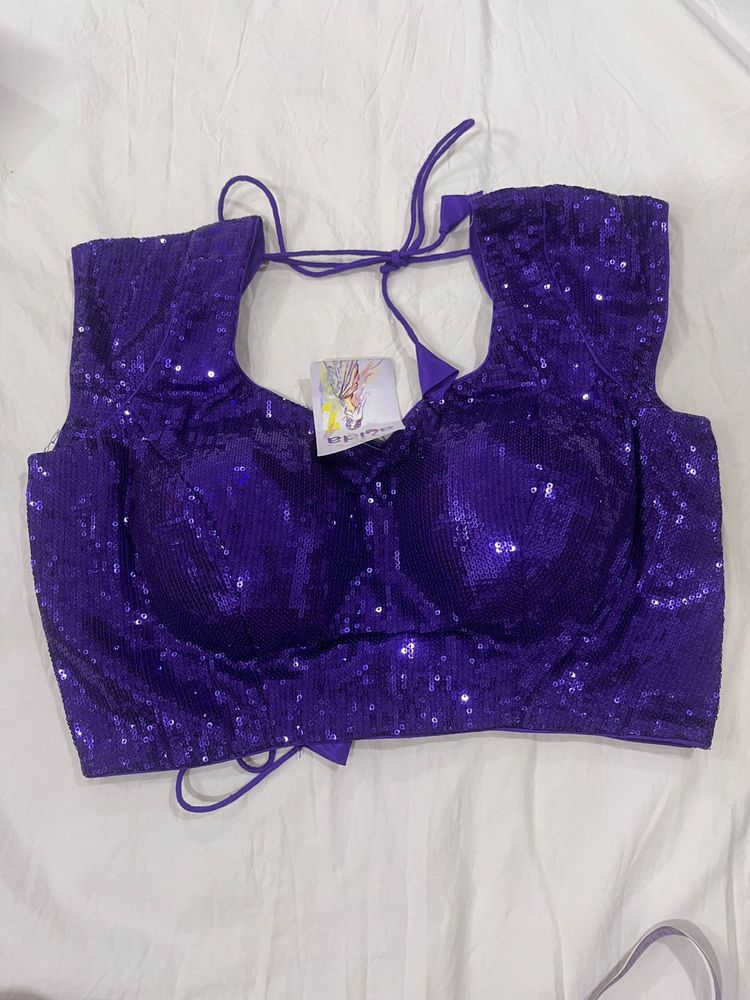 Sparkling Purple Sequin Blouse