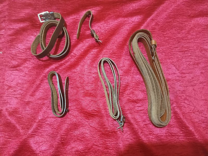 5 Vintage Leather Belts