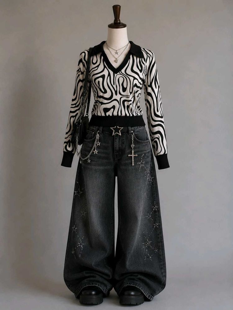 Stylish Zebra Print Y2k Top 🖤