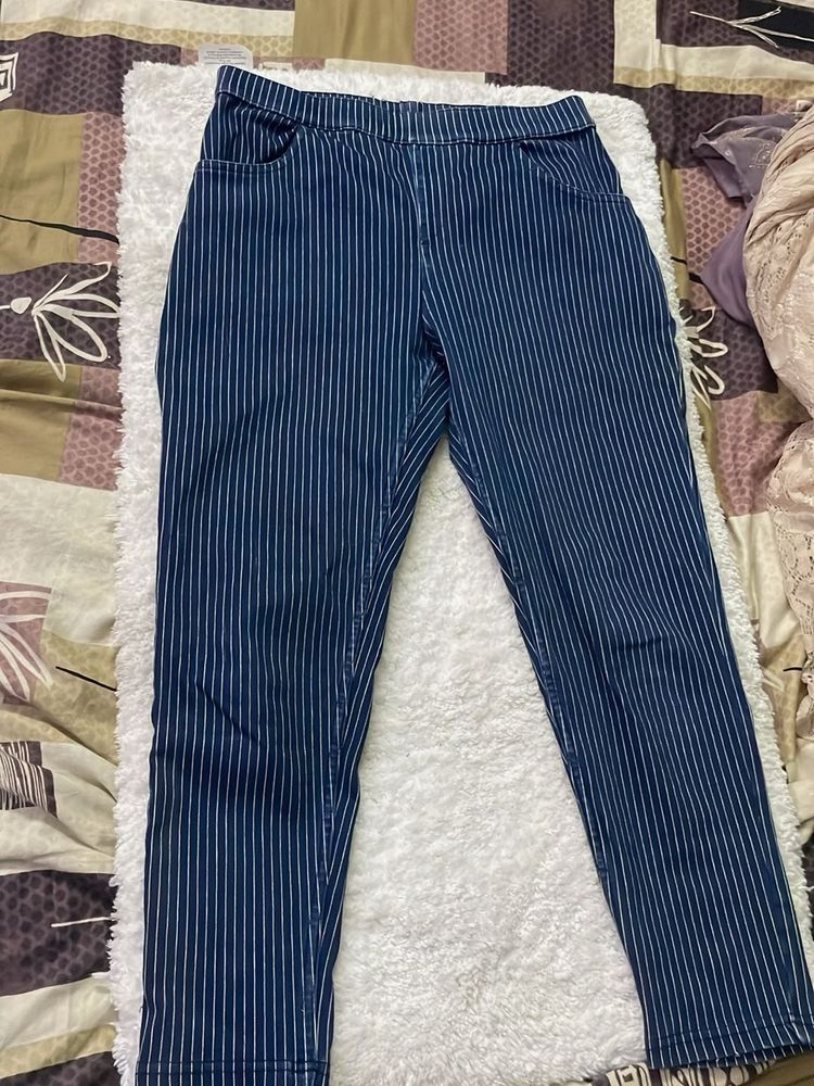 Blue Striped Pants
