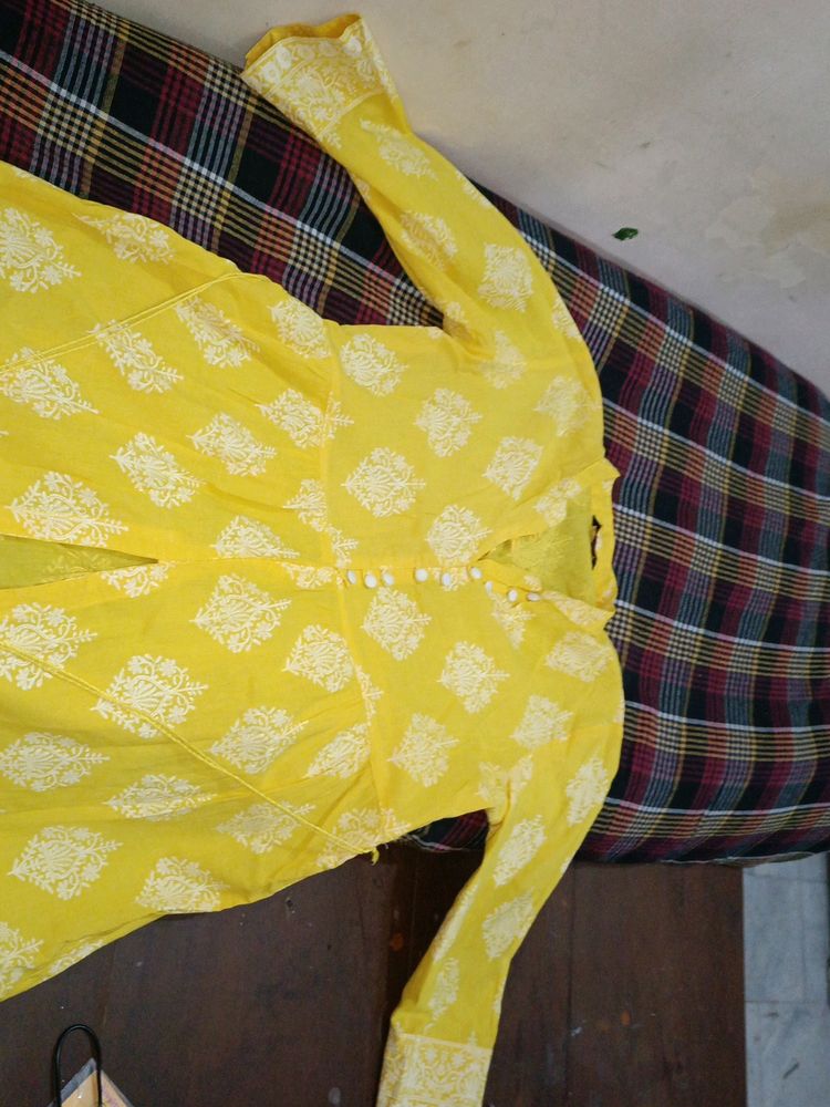 Yellow Colour  Frock Suit