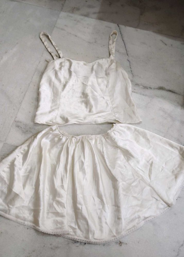 Satin Camisole &amp; Skirt Set
