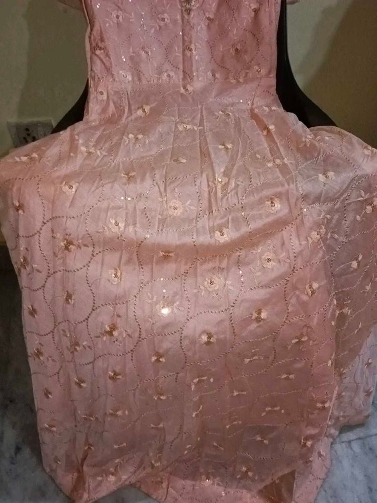 Beautiful Peach Embellished Gown