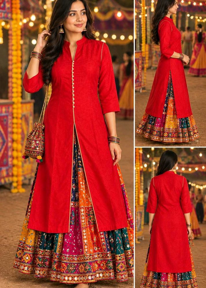 Elegant Silk Red Kurta