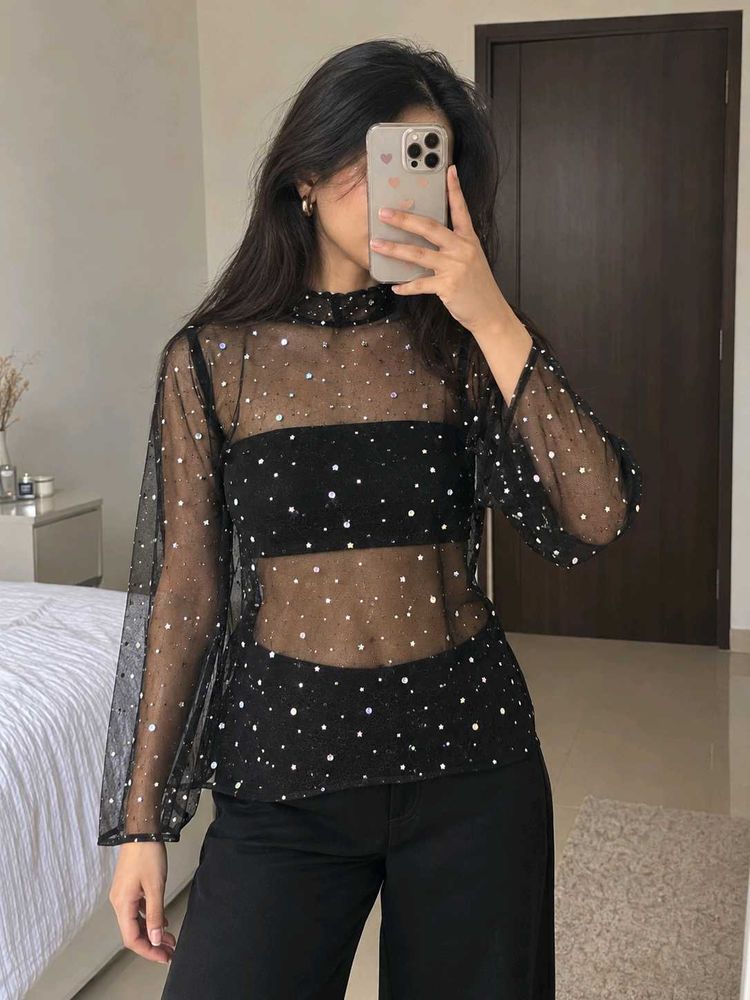Urbanic Black sheer top