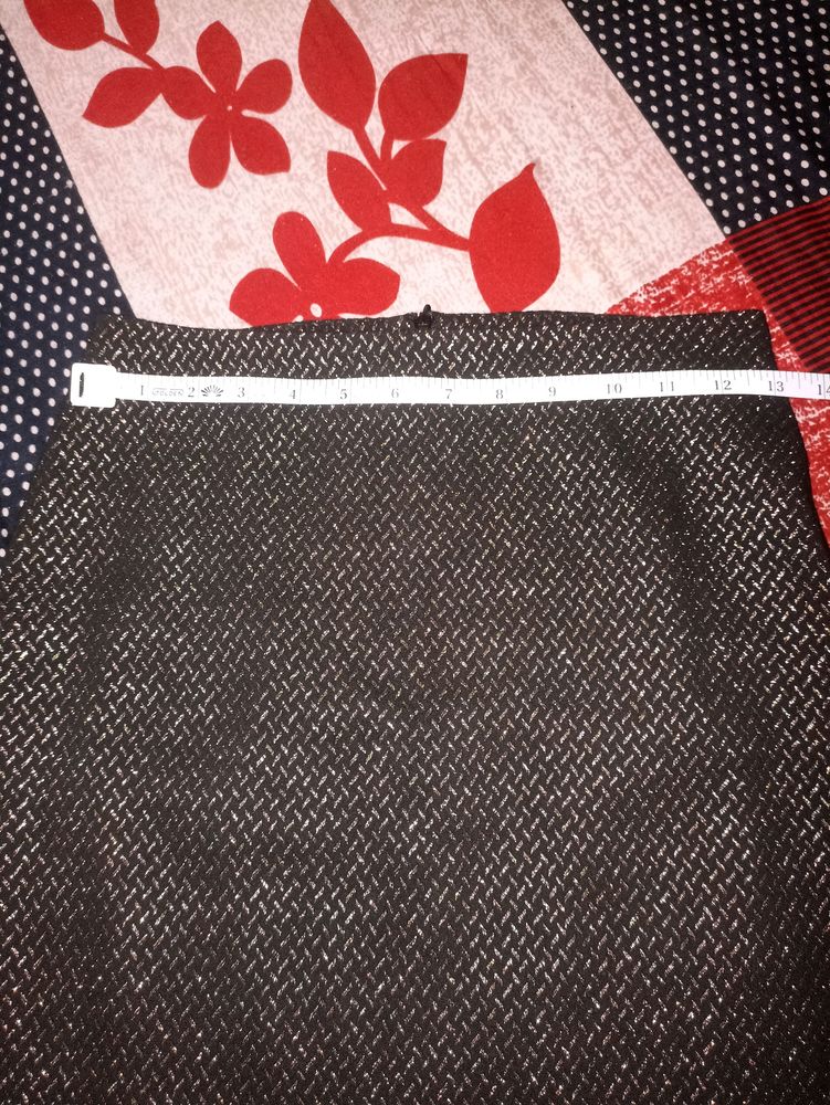 Shine Black High Waist Skirt