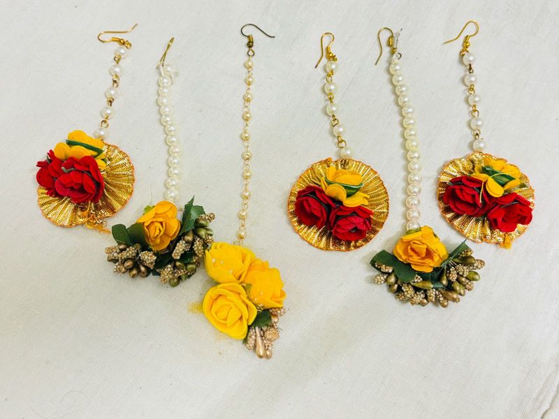 Haldi Mangtika Flower Jewellery