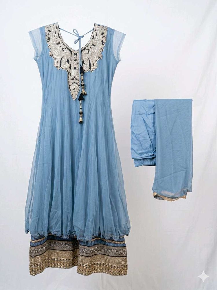 Beautiful Blue Anarkali Kurta Set