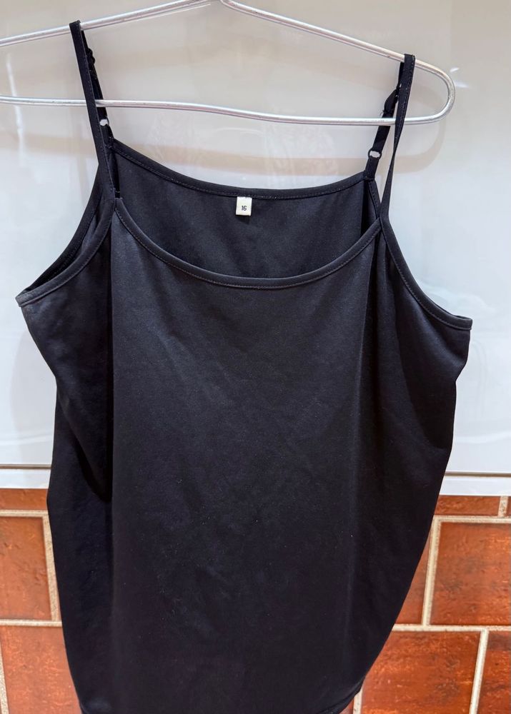 Sleek Black Spaghetti Strap Top