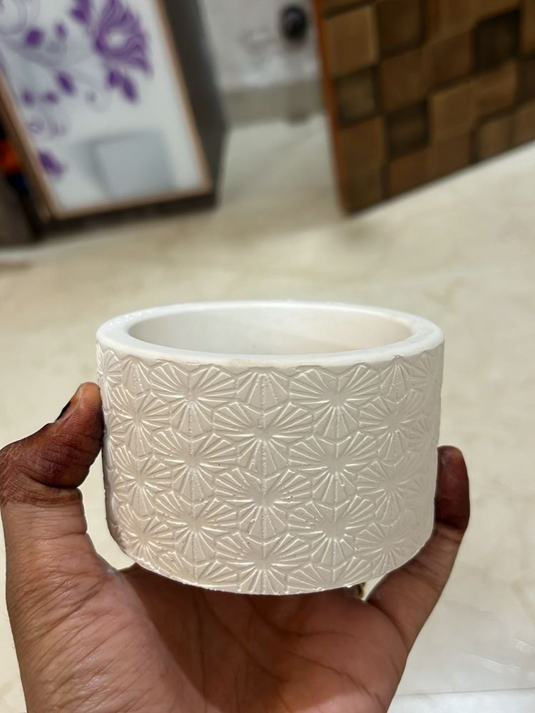Textured White Pot