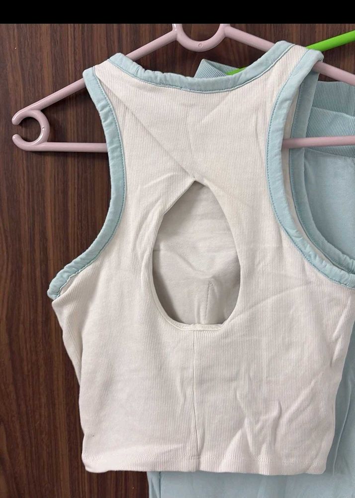 Cute Ribbed Tank Top &amp; Pants Set