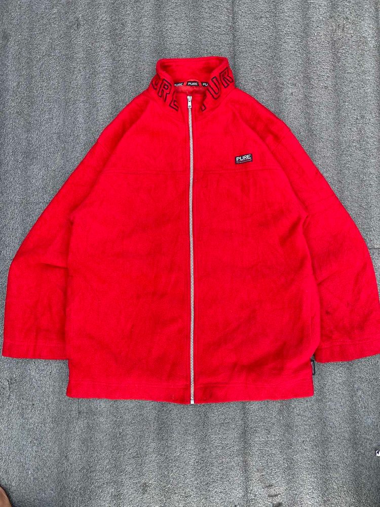 Red 'PURE' Fleece Jacket