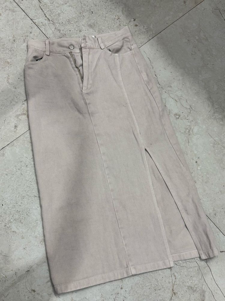 Beige Split Skirt