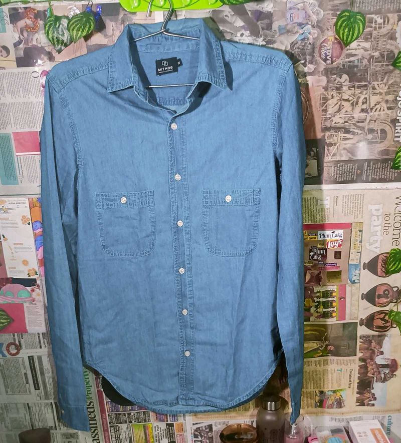 Men's Light Blue Denim Shirt (Free delivery)