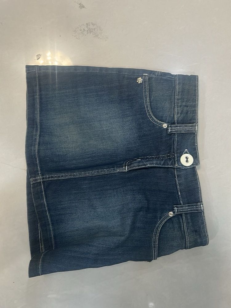 Dark Blue Denim Skirt