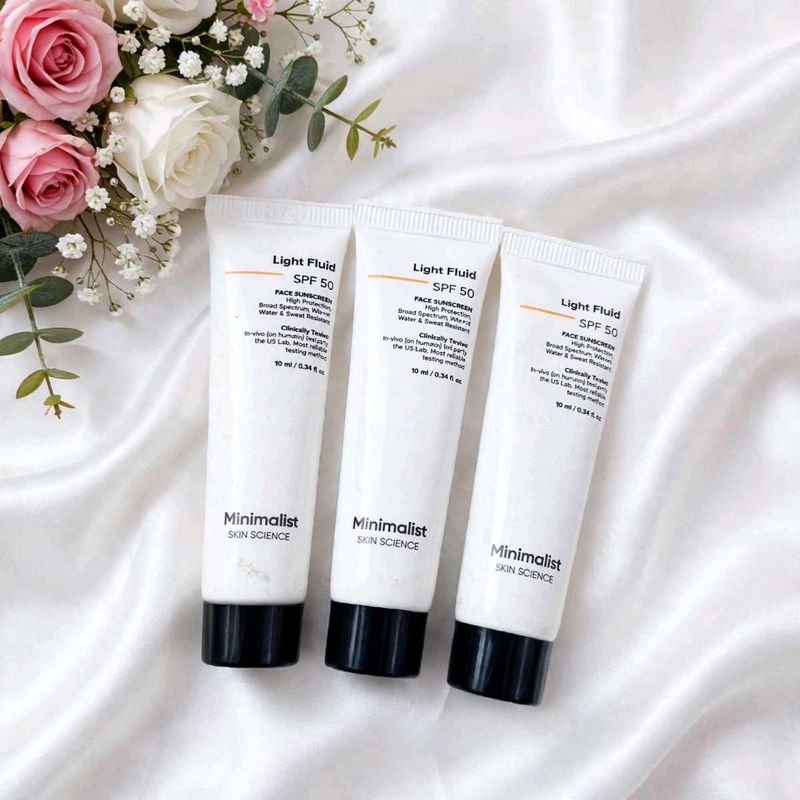 Pack of 3 Minimalist Skin Science Light Fluid SPF