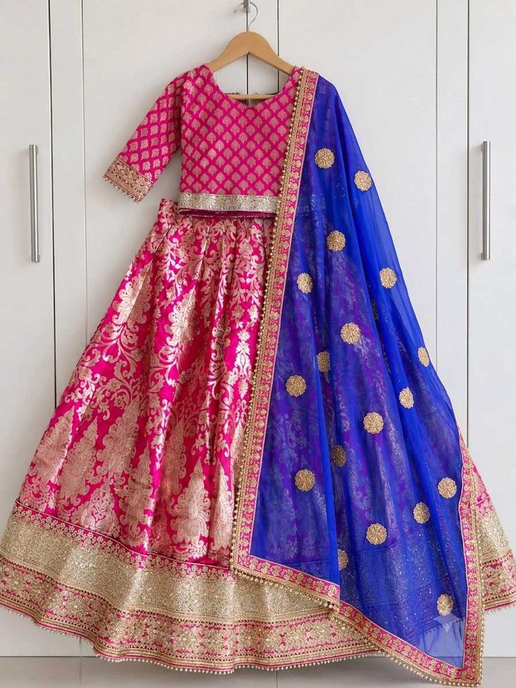 Vibrant Pink Brocade Lehenga Choli