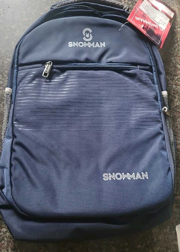 Stylish Blue Snowman Backpack