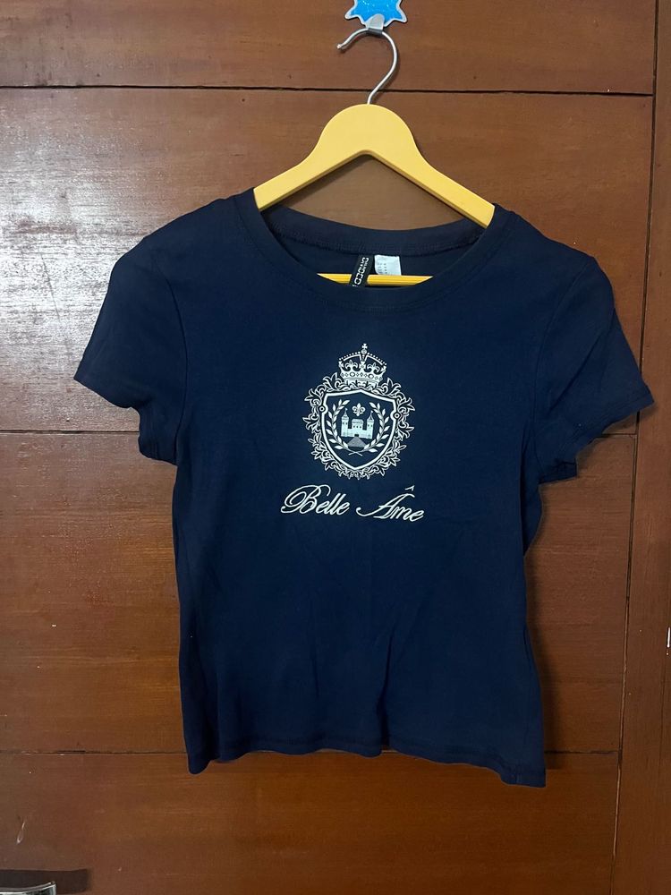h&amp;m new Navy Blue Graphic T-Shirt