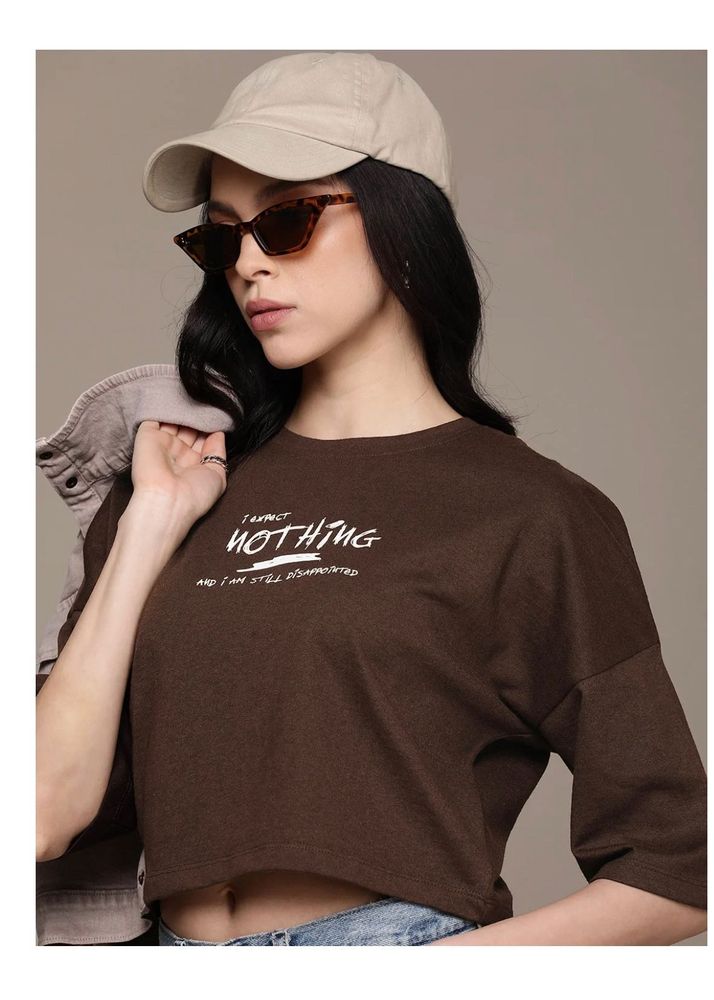 Brown Graphic Print T-Shirt