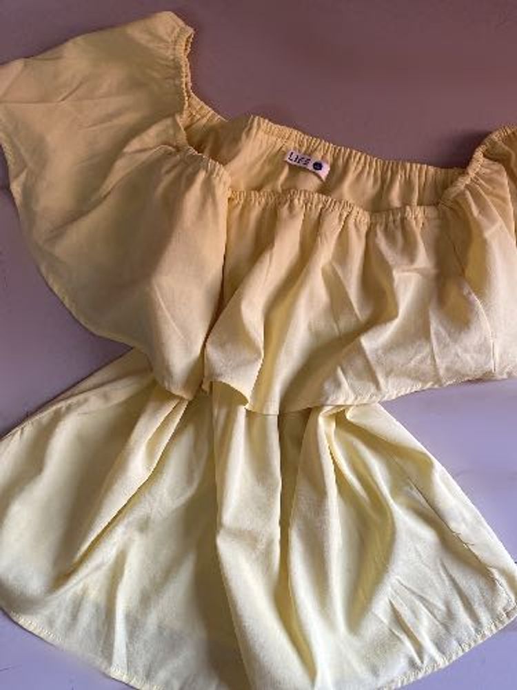 Cute Pastel Yellow Bardot Top