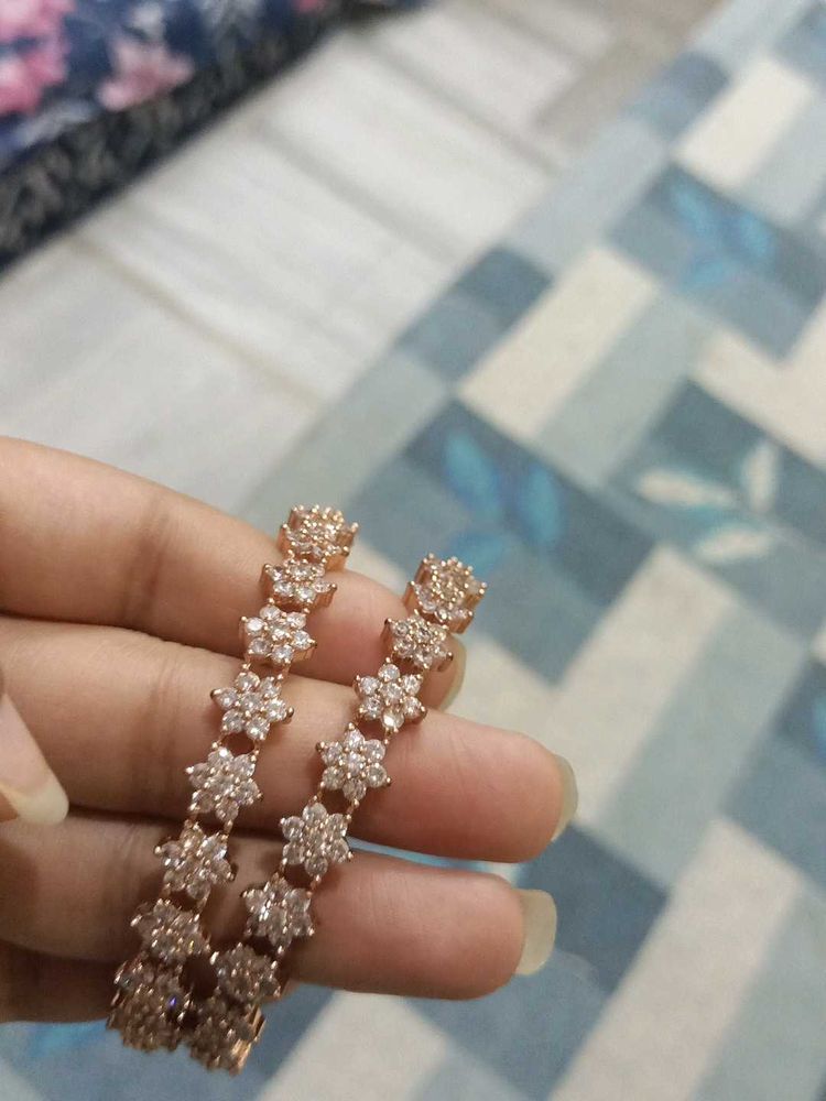 Sparkling Floral Design Bangles