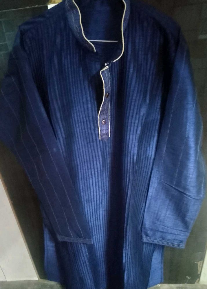 Men's Blue Striped Kurta
