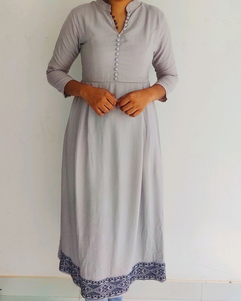 Light Sky Blue Color Top Kurta...greyish