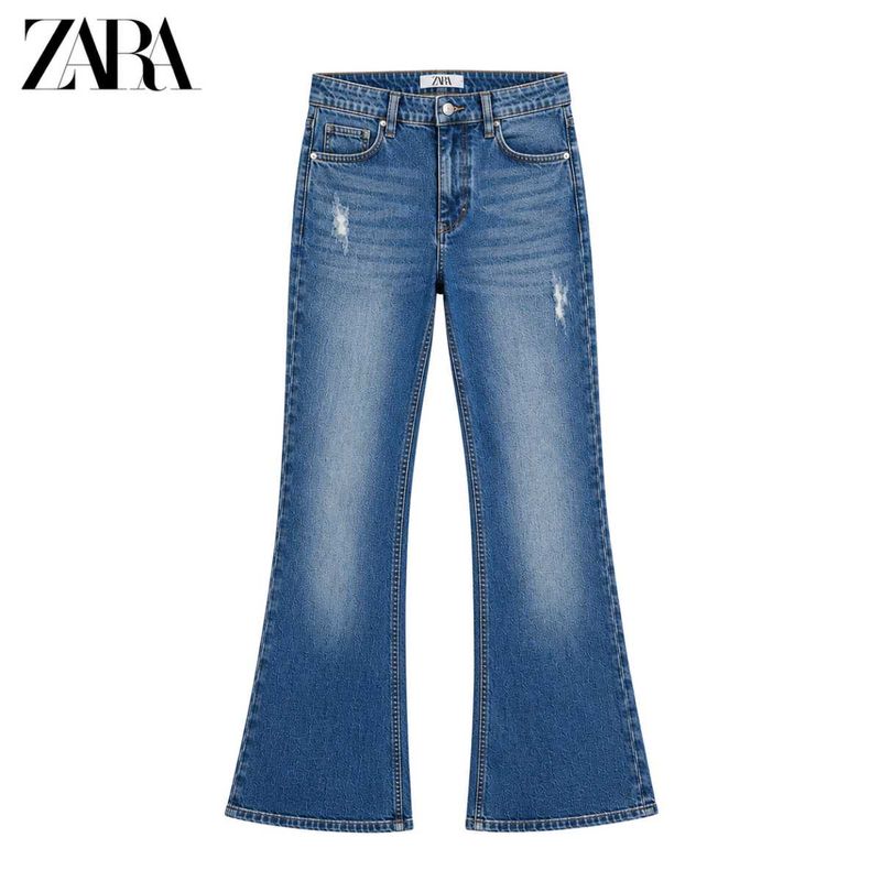 ZARA Flared Blue Denim Jeans