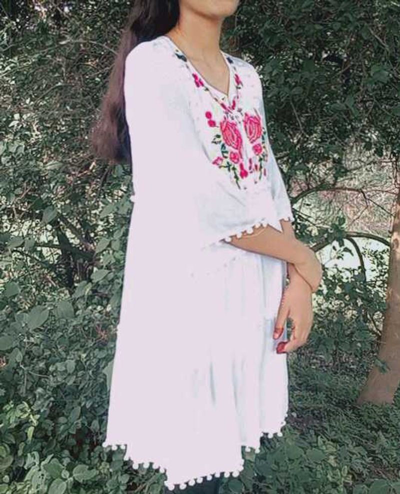 Embroidered White one piece
