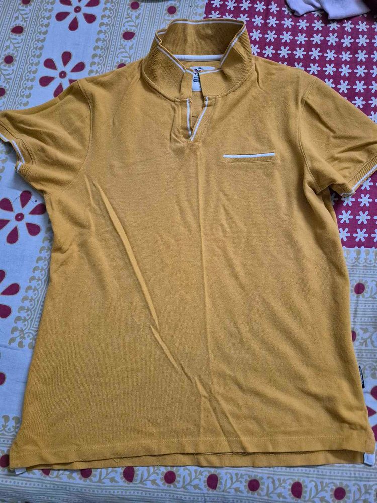 Men's Yellow Casual T-Shirt